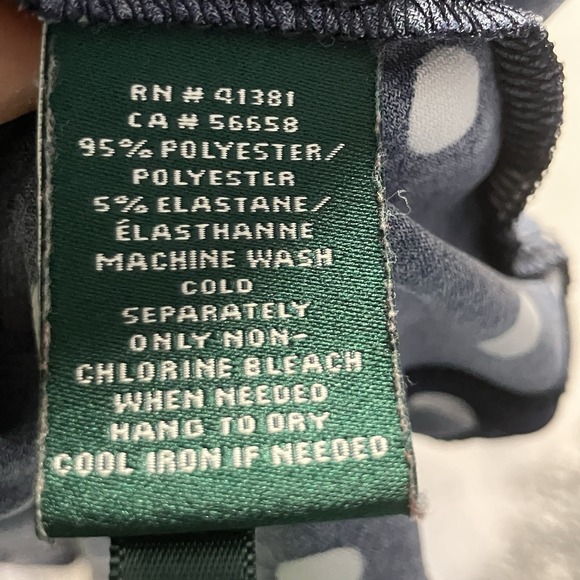 Lauren Ralph Lauren Dress Womens Size‎ 14 Navy Blue Polka-Dot Jersey Pullover - Picture 8 of 9